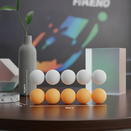 Table Tennis Balls 10 Pack, Multicolor 40mm+ PVC Plastic Ping Pong Balls for Training Drills and DIY Crafts (10-Pack)
