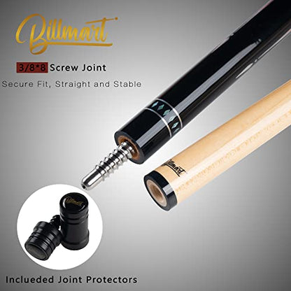 Billmart Pool Cue Stick, Low Deflection Shaft Billiard Cue Sticks with Hard Case, Pool Table Sticks Queue, 19-21 oz Pool Que - color: Red, size: 19 oz
