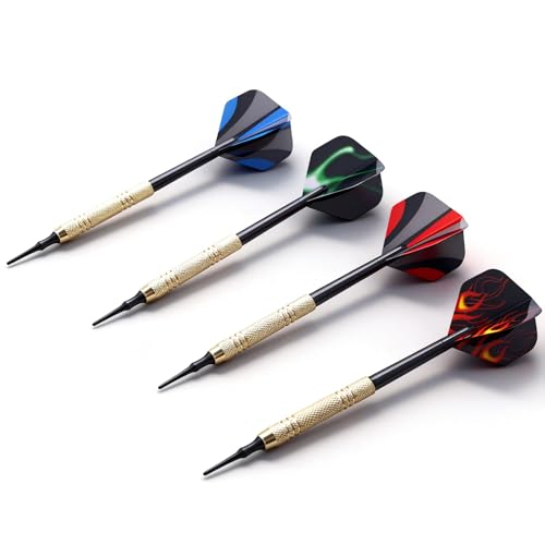 12 Pack Soft Tip Darts Set 14 Grams Darts Soft Tip Set Kit Professional Darts with Drat Flights and Soft Tips for Dartboard