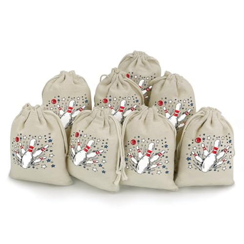 Bowling Pin Makeup Bag Cosmetic Toiletry Pouch Small Organizer Coin Purse Wallet Set of 8