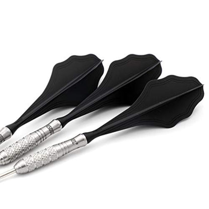 CUESOUL TRAJ AK8 New Integrated Dart Flights and Shafts Wave Shape,Very Slim Dart Flight 3 Sets - color: Wave Shape-Black