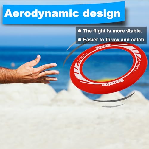 Senston Flying Disc Easily Catch and Throw Sports Disc 9.5 Inch Flying Discs for All Levels - color: Blue/Red/Yellow