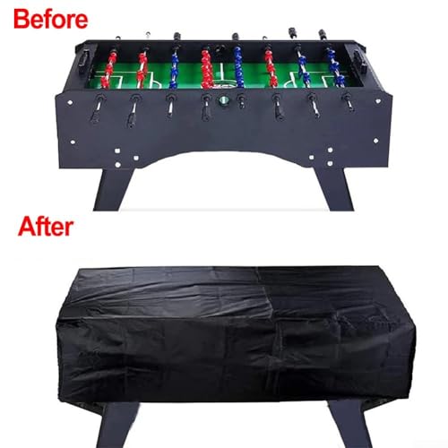Foosball Table Cover Waterproof for UV Resistant Oxford Cloth for Outdoor and Indoor Use 163 x 115 x 48 cm Black