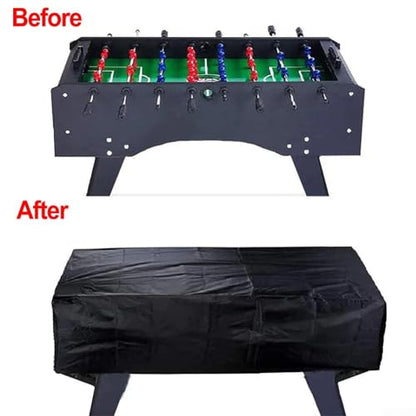 Foosball Table Cover Waterproof for UV Resistant Oxford Cloth for Outdoor and Indoor Use 163 x 115 x 48 cm Black