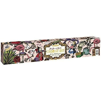 Queen of Hearts Flamingo Croquet - Alice in Wonderland Themed Croquet set for adults for kids. 4 Player wooden croquet set by Professor Puzzle.