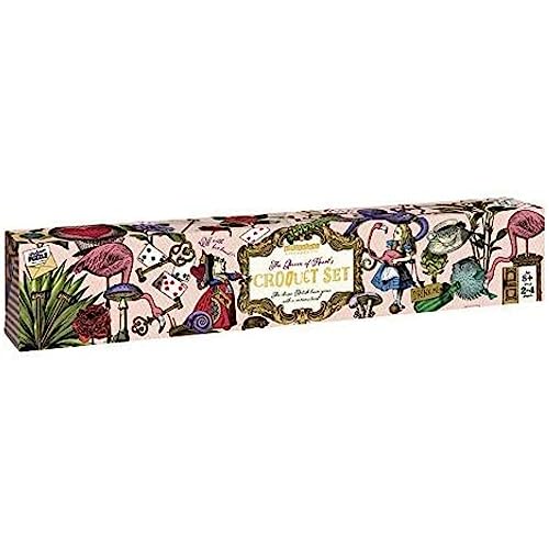Queen of Hearts Flamingo Croquet - Alice in Wonderland Themed Croquet set for adults for kids. 4 Player wooden croquet set by Professor Puzzle.