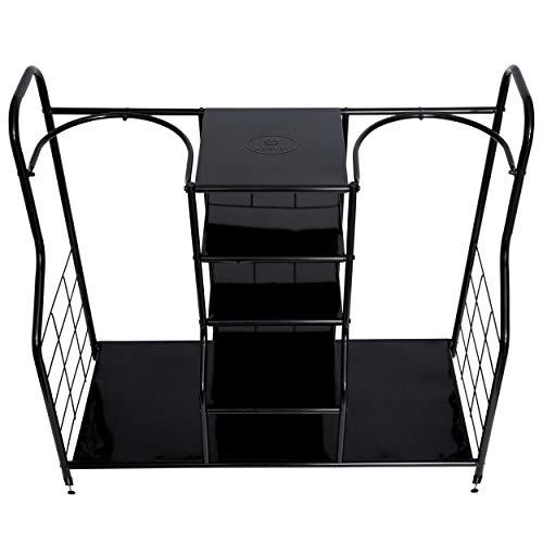 Morvat Golf Organizer for Golf Bags, Clubs, Gadgets, Travel Stuff, & Accessories, Adjustable Feet, Store and Organize Your Equipment, Holds 2 Golf Bags & 5 Metal Accessory Shelves, 38x36x16 - style: Style 1
