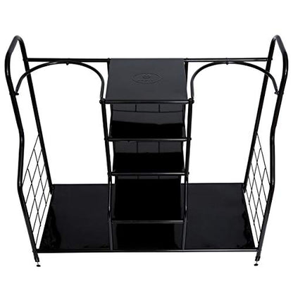 Morvat Golf Organizer for Golf Bags, Clubs, Gadgets, Travel Stuff, & Accessories, Adjustable Feet, Store and Organize Your Equipment, Holds 2 Golf Bags & 5 Metal Accessory Shelves, 38x36x16 - style: Style 1