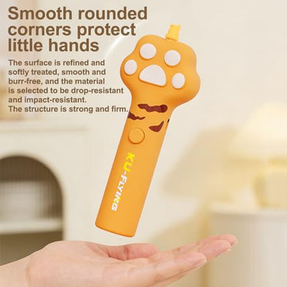 Cat & Small Dog Disc Launcher Toy, Rechargeable Flying Spinner Fetch Interactive Pet Toy with LED Lights, Adjustable Launch Control for Indoor Outdoor Play (Yellow) - color: Fly-Yellow