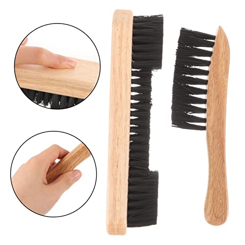 Mikikit 2-Piece Pool Table Cleaning Brush Set Wooden Billiard Table Felt Cleaner Dust Brush and Seam Cleaner