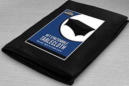 Utopia Kitchen Spandex Tablecloth 1 Pack [8FT, Black] Tight, Fitted, Washable and Wrinkle Resistant Stretch Rectangular Patio Table Cover for Event, Wedding, Banquet & Parties [96Lx30Wx30H Inch] - color: Black, size: 8 Feet - 1 Pack