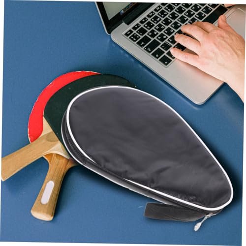BESPORTBLE Protective Table Tennis Racket Storage Bag with Fixed Bat Holder Oxford Cloth Portable Organizing Case for Pong Paddles and Balls Black