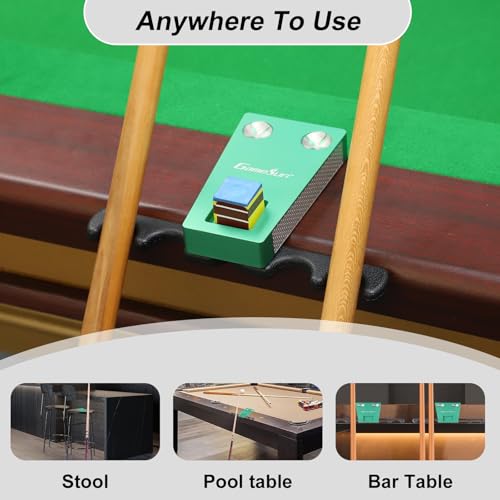 6 In 1 Portable Weighted Pool Cue Holder, chalk holder, billiard cue tip tool, Green - color: Green