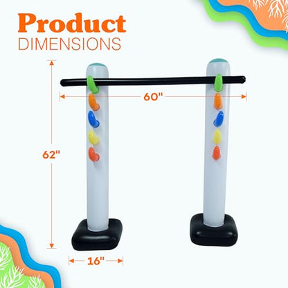 4E's Novelty Inflatable Limbo Game for Kids Adults 62" Luau Party Game, Indoor Outdoor Inflatable Lawn Yard Games, Summer Hawaiian Birthday Activity Carnival Game
