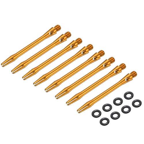 PATIKIL Aluminum Dart Shafts 2BA Thread Dart Stems Replacement Accessories with Rubber Rings for Steel Tip - color: Gold, size: 48mm