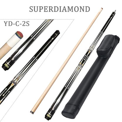 SUPERDIAMOND Pool Cue Stick Set Billiard Cue Sticks with Hard Case, 2-Pieces 58" Pool Table Sticks, 12.5 mm Tip Pool Queue,Pool Stick Set for Home Recreation, Billiards Clubs, Training - style: Billiard Cue Sticks-GB-YD-C-2S