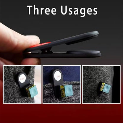 Silent Chalk Holder,Billiards Magnetic Square & Round Pool Cue Chalk Holder,Pool Cue Chalk Holder - color: Black