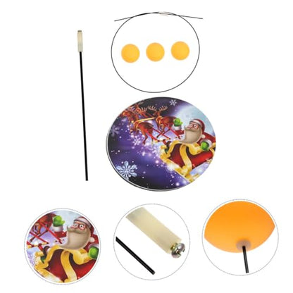 BESPORTBLE Elastic Shaft Table Tennis Trainer for Home Indoor Outdoor Use Stainless Steel Base with Pong Balls Portable Pong Practice Device for Family Training
