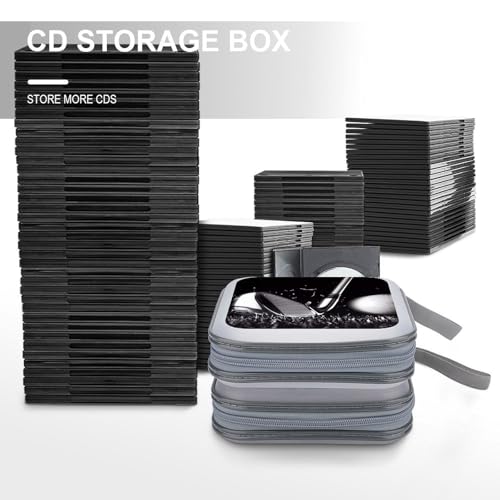 Black And White Golf CD Case 40 Capacity CD Holder Organizer Portable Zipper DVD Collection Storage Bag Compact Cases Storage Binder Plastic Holder Disc Car Home Travel