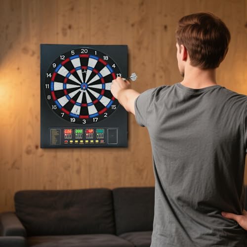 Electronic Dart Board,Dart Board Electronic Scoreboard for 16 Players, Electric Soft Tip Dartboard Set with 27 Games & 243 Variations for Unlimited Entertainment