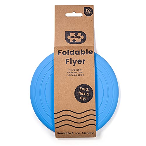 Bigjigs Toys Frisbee Flying Disc (Ocean Blue) - Silicone Frisbee for Kids, Quality Flying Saucers, Beach Toys & Garden Toys, Holiday Toys for Toddlers - color: Ocean Blue