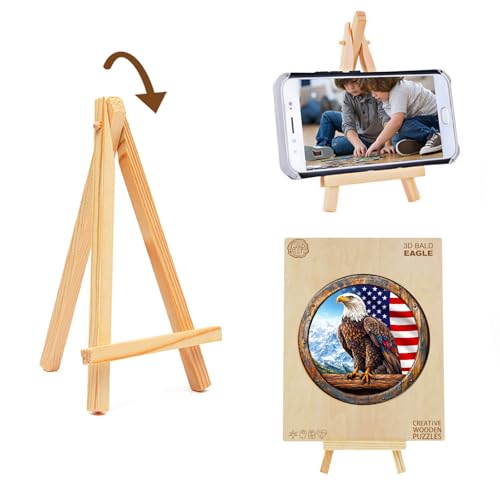KAAYEE Wooden Puzzles for Adults, 3D Vision Effect Bald Eagle Wooden Jigsaw Puzzle Unique Shape Wood Puzzle Adult, 3D Effect Flat Puzzle Birthday Gifts Family Game (XL-17.3 * 17.3 in-450pcs) - size: X-Large