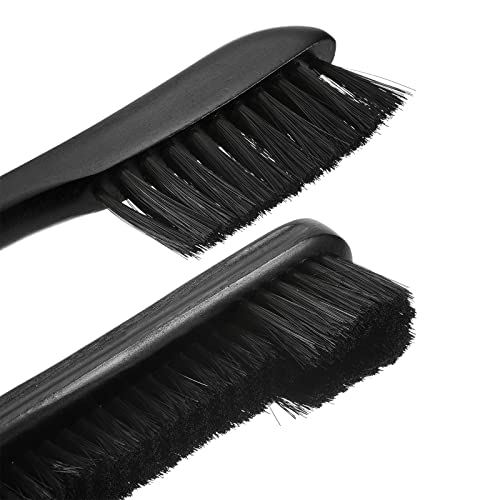 PATIKIL Billiard Pool Table Rail Brush Set, Pool Table Cleaning Brush Kit Wooden Handle Nylon Bristles for Billiards Table - color: Black
