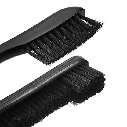 PATIKIL Billiard Pool Table Rail Brush Set, Pool Table Cleaning Brush Kit Wooden Handle Nylon Bristles for Billiards Table - color: Black