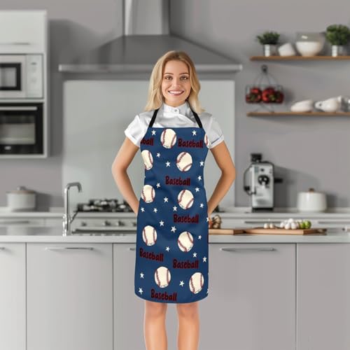 Manfei Ball Sports Kids Kitchen Apron - color: Dark Blue White