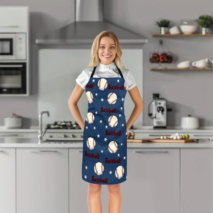 Manfei Ball Sports Kids Kitchen Apron - color: Dark Blue White