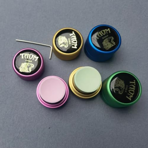 TAOM Pool Chalk Holder Round Shaped Practical Tool Billiards Accessories Magnetic Mini Chalk Tip Case Container Round Box Billiards - color: 5-Blue Holder with 2.0Chalk