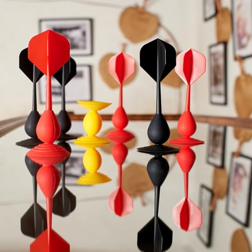 Silicone Sucker Darts Throwing Game Set, Indoor Outdoor Detachable Suction Cup Toys for Kids & Adults - color: with Black & Red Dart Flights