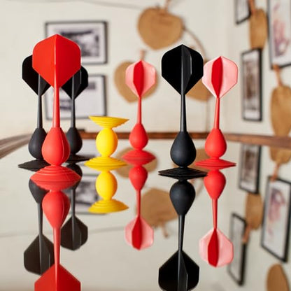 Sucker Darts Throwing Game Set, Silicone Suction Cup Toys - color: Red+black Flights