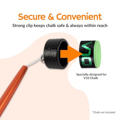 Aluminum Circle Pool Chalk Holder - Use with TAOM Pyro or TAOM V10 Chalk - Slip-in Pocket Pool Cue Chalk Holder - Cover Billiard Supplies - Snooker Accessory Chalk - color: Orange