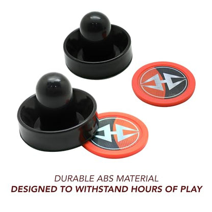 Hathaway Arcade Air Hockey 3-in Strikers and 2.5-in Pucks - Black and Orange