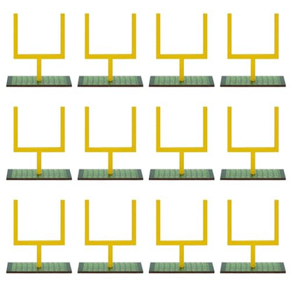 12 Pcs Football Goal Post Table Centerpieces, Wooden Sports Party Decorations with Vivid Yellow Goal Posts, 4.33 x 3.94 in for Game Day Events, Celebrations, Desk Ornaments