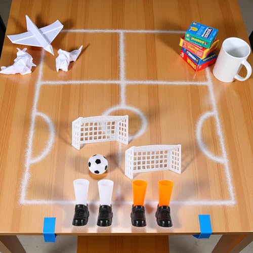 Finger Soccer Game Set with 2 Goals, Mini Table Football Game for Fans Club Sports Bar and Home Party