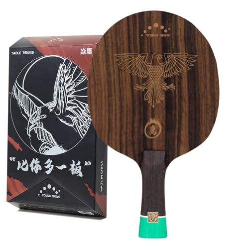 Professional Ping Pong Paddle,Ebony 7-Layer Pure Wood Table Tennis Racket,for Beginner, Intermediate and Advanced Players(yanying) - color: Long Paddle(FL)