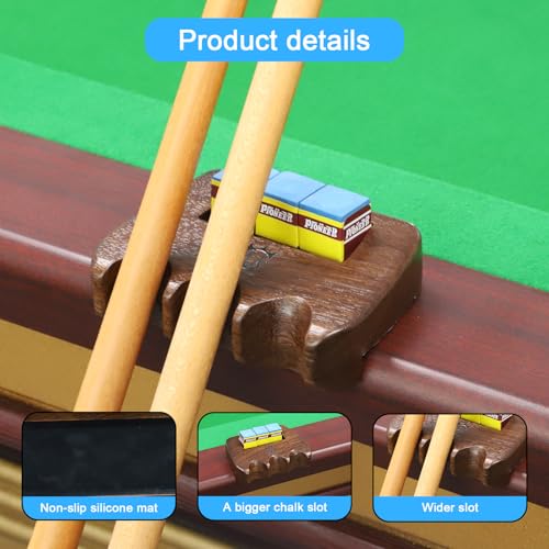 CROWN ME Weighted wooden 3-Cue pool cue stick holder, billiard cue stick holder, chalk holder - style: 3 Holes