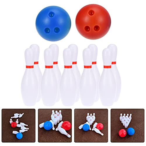 Zerodeko 2sets Miniature Bowling Model of Bowling for Dollhouse Decoration for Crafts Kindergarten Projects and Mini House Accessories