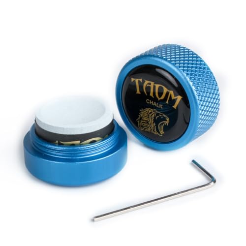TAOM Pool Chalk Holder Round Shaped Practical Tool Billiards Accessories Magnetic Mini Chalk Tip Case Container Round Box Billiards - color: 5-Blue Holder with 2.0Chalk