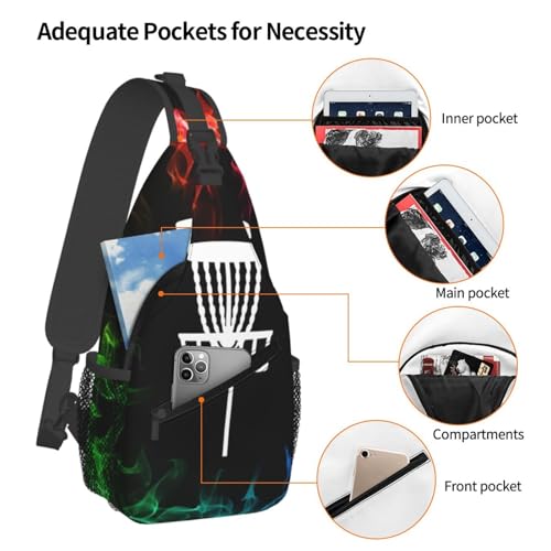 Disc golf basket Chest Bag Lightweight One Strap Backpack Multipurpose Travel Hiking For Men Women