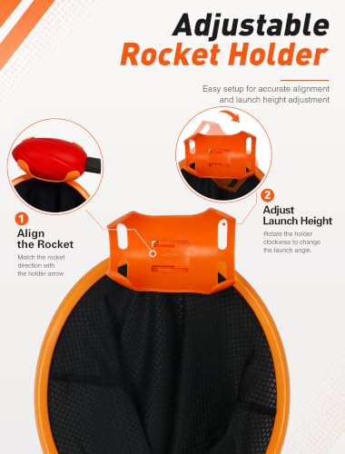 Launch & Catch Ball Set for Kids, Toss and Catch Outdoor Game with 2 Elastic Paddles, 1 Foam Football, 4 Soft Balls and Carry Bag, Solo Practice or Family Backyard Game for Beach and Lawn Play