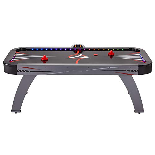 Fat Cat Volt 7 Foot LED Air Hockey Table for Adults with Dual Motor, Automatic Scoring, Music System, Hockey Table with Light Up Playfield
