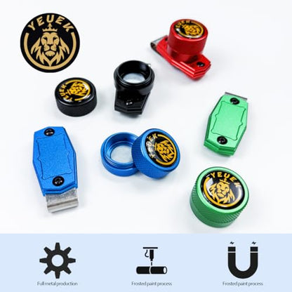 TAOM Pool Chalk Holder Round Shaped Practical Tool Billiards Accessories Magnetic Mini Chalk Tip Case Container Round Box Billiards - color: 3-Metal-Black and Clip