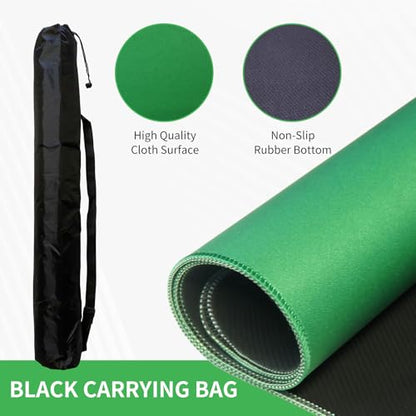 Mahjong Mat, Mahjong Table Mat with Black Carrying Bag,Rubber Anti Slip Game Mat and Noise Reducing Table Cover for Mahjong,Dominoes,Poker,Card,Board Games Table Mat (Green, 31.5 Inches) - color: Green