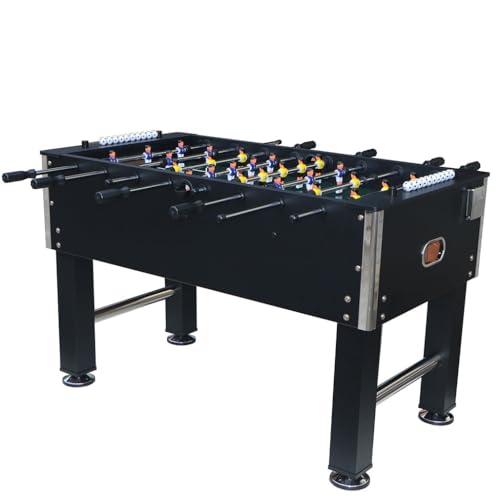 54.5" Full-Size Foosball Table for Adults, Competition Game Table with Robot Players, Electroplated Steel Rods, Adjustable Legs & Scoreboard, MDF Frame Soccer Table for Game Room, Office & Man Cave