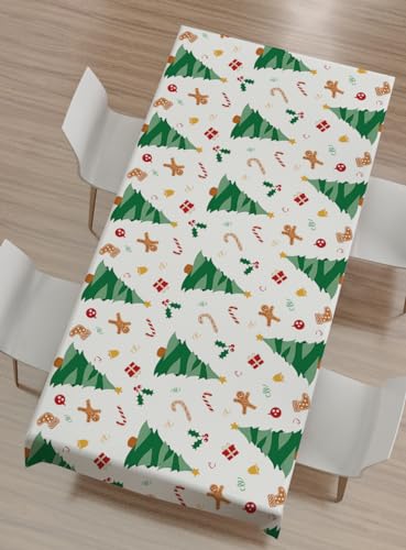 2 Pack Christmas Plastic Table cloths Xmas Plastic Table Covers Disposable Table Cloths Christmas BBQ Picnic Parties TableCovers Waterproof TableCloth Oil-Proof Christmas Tree Table Covers 54 x 108 in - color: Xmas Rree