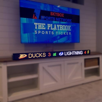 The Playbook LED Sports Ticker Sign | Live Scoreboard | for Man Caves, Offices and Businesses | Custom Selection Feed (Mobile App), 63" Length - size: 63" Length, style: Custom Selection Feed (Mobile App)