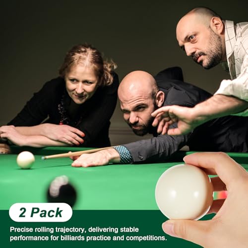 Soulchen 2 Pcs Billiards Cue Ball Snooker Pool Cue Ball 2-1/16" Professional Training for Billiard Pool Table - style: Pure White